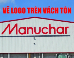 Vẽ Logo Công ty Manuchar trên tường cao